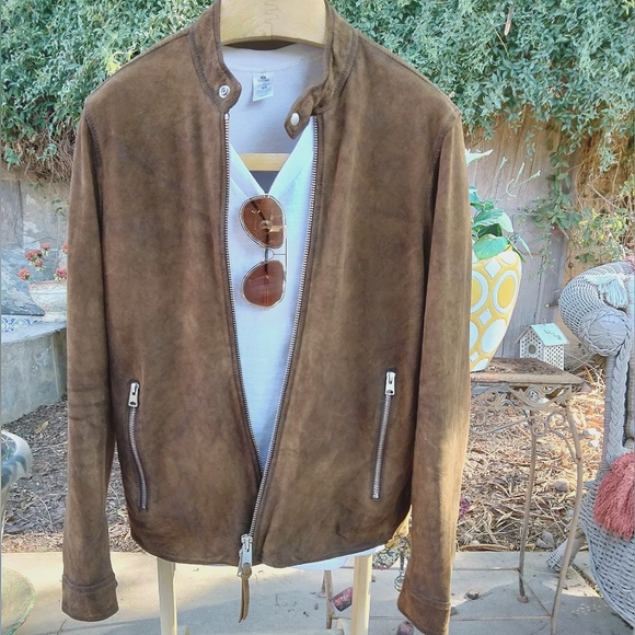 🆕🔥🔥!!SOLD!! Allsaints Brown Suede Jacket - Picture 1 of 5
